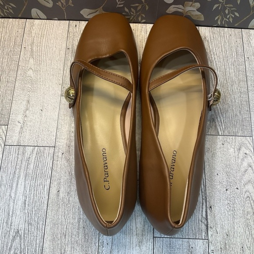 C. Paravano Brown Mary Jane Style Ballet Slippers Size 37 - Picture 5 of 6